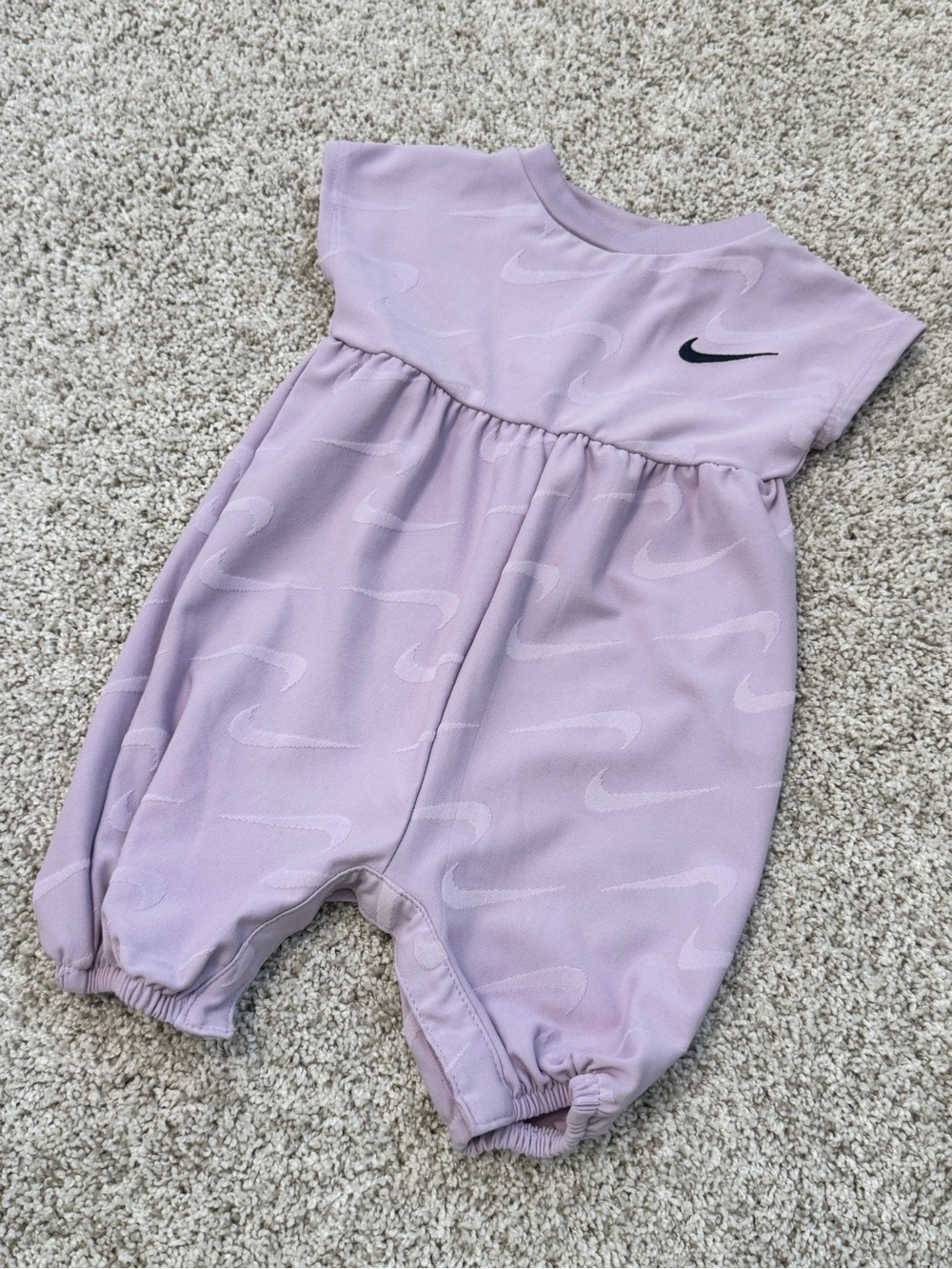 Nike Lilac Toddler One-Piece Bodysuit Swoosh Print